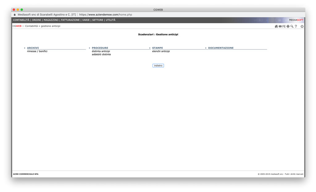 CgWeb Gestione Anticipi