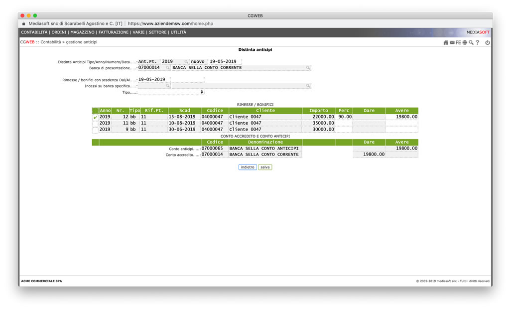 CgWeb Gestione Anticipi